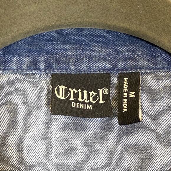 Cruel Denim, Pearl Snap Shirt with Fringe. Size Medium. Excellent condition! - Picture 3 of 6